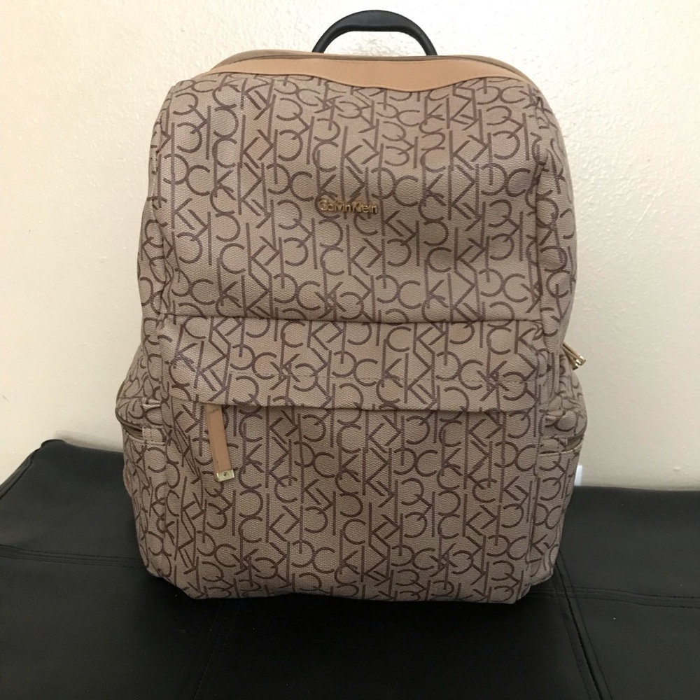 Large Calvin Klein beige backpack